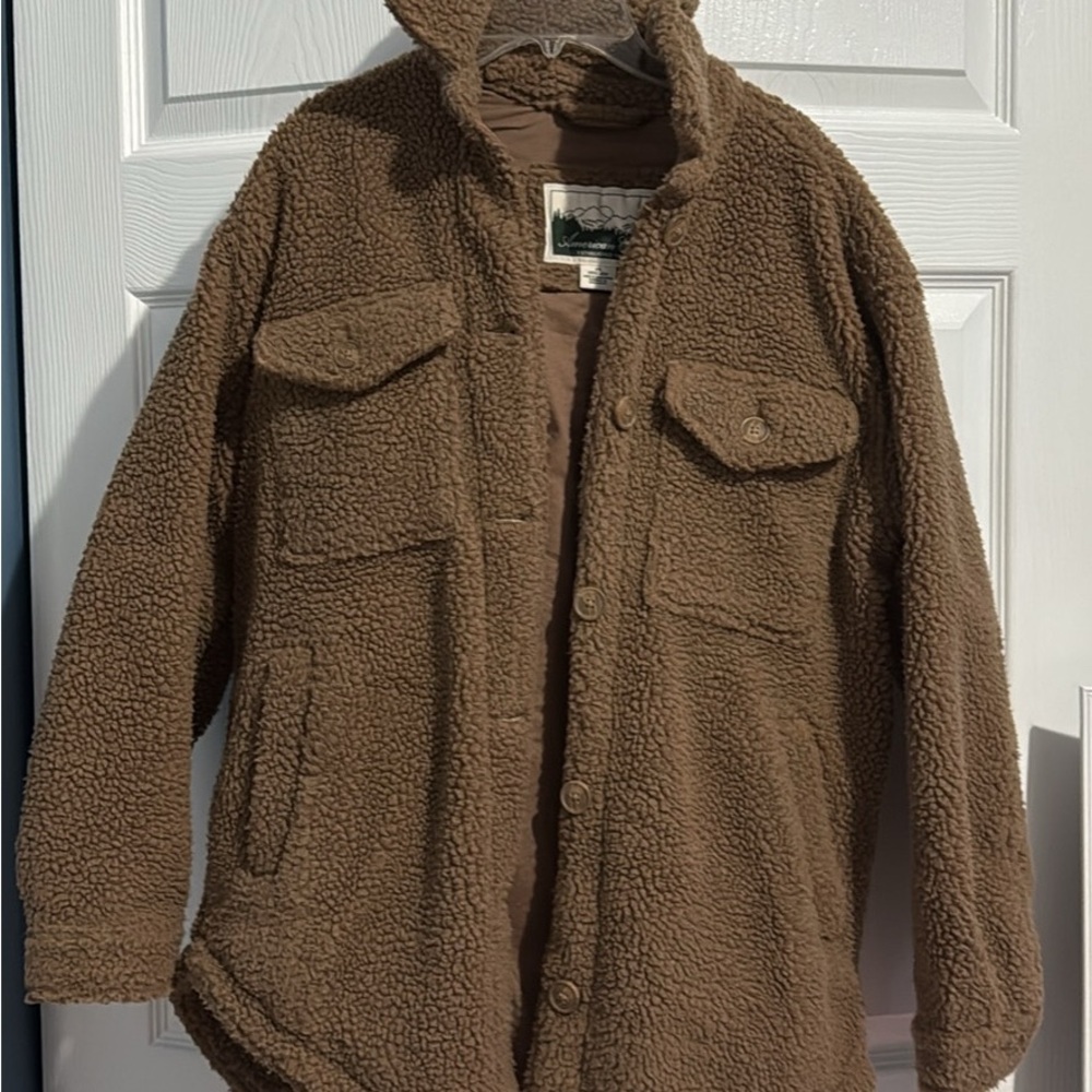 Women’s Brown Sherpa Teddy Jacket